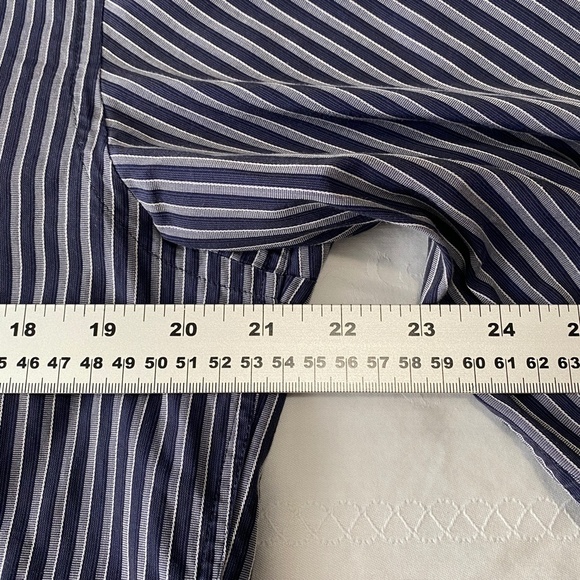Boss Hugo Boss Navy/Silver Striped Men's Button-Up Long Sleeve Shirt Size Large - Picture 8 of 11